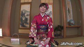 Yuria tominaga wearing kimono loves being doggy style