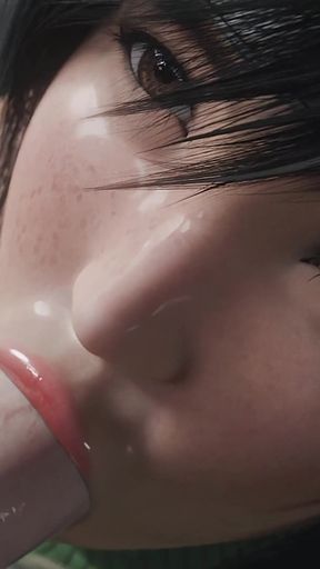 Yuffie Kisaragi Big Dick Sloppy Blowjob - Deep &amp; Messy 3D Animation