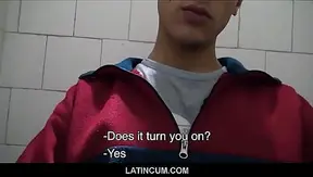 Latino Rookie Suckscock for Bucks — Steamy Bathroom BJ Blowout POV-R