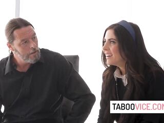 Stepdads therapy session with their teen stepdaughters turned into foursome