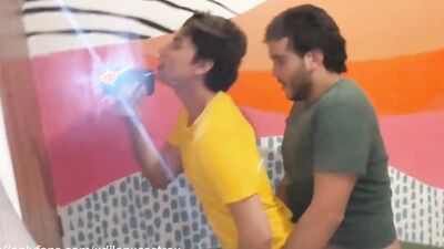 Creampie Fucking Young Gay Bareback in Bathroom I Cum Inside His Ass Cruising