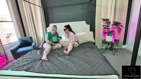 Three hotwives and two strap-ons in a night of lesbian action