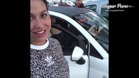 Beautiful nympho Heidi Van Horne sucking MugurPorn cock inside the car