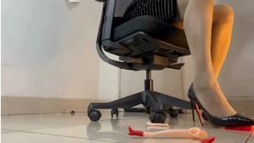 Tiny Bimbo Brat Crushed and Stomped at Work - Ignorant Giant