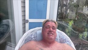 Hunk Stepdaddy Bear Naked Sunbathing in the Veranda 6