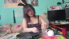 Unboxing and trying lingerie