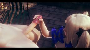 Genshin Impact Hentai - POV Fischl Handjob - Japanese Asian Manga Anime Game Porn