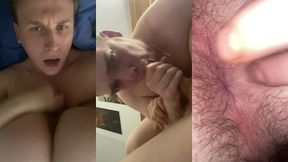 extreme close-up hairy asshole eating before rough fuck