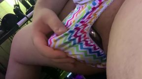 Playing In My Rainbow Satin Sissy Thong