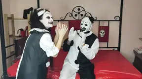 Clown Art Fucks His Girlfriends Ass and Makes Her Squirt