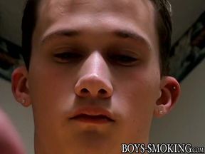 Twink Braden Spence lights up before wanking solo
