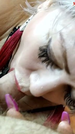 Aimee Hot MILF - hot pov closeup blowjob and nipple pulling ))   Clip 1