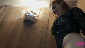 Helena Sauna Ballbusting ! PART 2