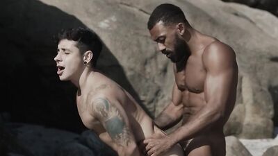Markin Wolf, Andy Rodrigues & a group of horny guys get wild on the beach - raw fuck, blowjobs, handjobs, and gang