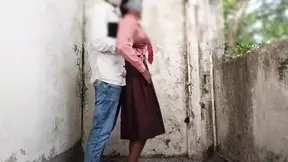 Amateur Indian college gives a sloppy blowjob to her older classmate in