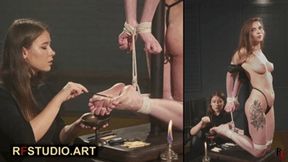 Meloxy Topless on Her Knees - Fire Play on Her Oily Soles by Patty (FULL HD MP4)