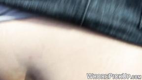 ”Bombshell street bitch sucks prick before giving twat to client”