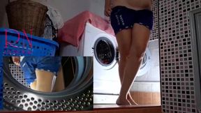 Domination in laundry. Housewife fucked in the washing machine. m2
