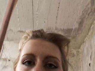 Blond Sweetheart's Wild Laundry Room Tugjob and Climax