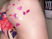 Mak Aarons finds valentines card in his bubble ass!