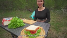 Hungry Stranger Provides His Dick in Exchange for a Sandwich - POV
