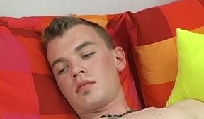 Adorable twink Garrett Emerson masturbates and cums solo