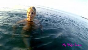 Grandson fucks her at the beach in the public beach - Part 1