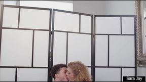 Curvy MILF Sara Jay takes a big cock