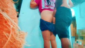 (Srilankan )The sexy boy next door waited for the man to go to work and fucked the woman.