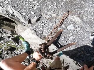 Risky public bang during the time that exploring an abandoned quarry