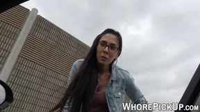 Dirty Nerdy Whore Devoured Doggystyled In Car After Blowjob