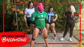 Soccer Rival Humiliation: 4 girls stomp and kick the balls of a loser pig (1080 EN-sub) Ballbusting - CBT - Ball Stomping - Spitting - Femdom