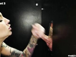 We had Rocky Emerson over at our gloryhole gap studio this week and that babe did an ASTOUNDING 10 cumshots, drained and drank one after the other!