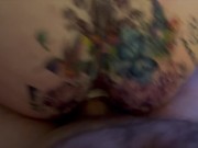 Amelia puts temp tattoos on her ass and get railed hard by daddy