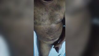 Sl Young Fellow wank in night time and spunk on himself