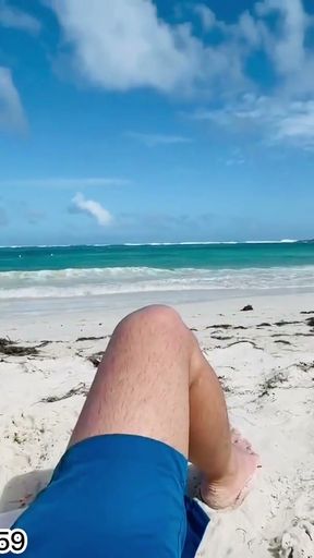 Public beach FUCKING on Caribbean Beach, BLOWJOB, Public sex   Clip 1