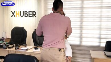 Busty Redhead Secretary Gushes Riding Muscular Boss Cock