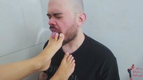 Foot worship, part 2, by Gabi Montovani and Slave, FULL HD