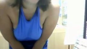 This Russian office slut stays late at work so she can works a webcam model