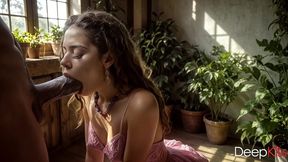 a sexy hippie girl gently took my thick cock deep into her throat and revealed in the blowjob[ai]