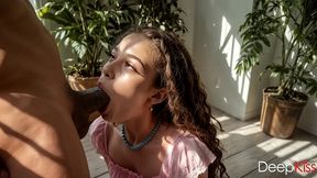 a sexy hippie girl gently took my thick cock deep into her throat and revealed in the blowjob[ai]