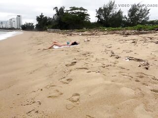 Sweetheart Can I Cum on Your Breasts? - Wang Flashing on the Beach