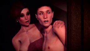 3d ts mom and transsexual step-sister seduced guy for sex, family story