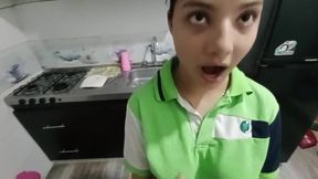 Hot Maid Waiting for Me in the Kitchen - My Small Tits Maid Waiting for My Big Dick!