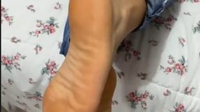 Goddess Lohan - Our Feet Are Sweaty and Sockless After Hiking in Sneakers Without Socks - HD