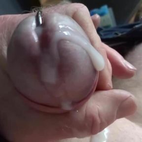 Cock ring wank in slow motion