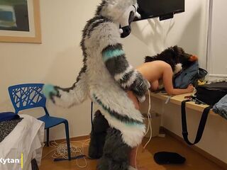 Kitty Hotty Being Slaver With Her Spouse and This chab End Up Screwing Her - Maho & Xytan