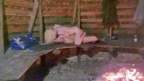 Premium - Anal sex in a place outside by the fireplace