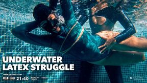 Underwater Latex Struggle (1080): bondage diving fetish