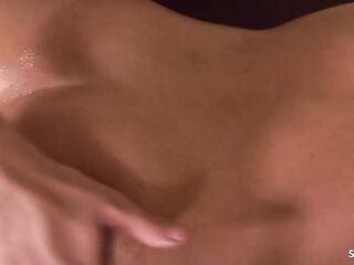 Disappointed Wife with large natural Bouncing Titties entice to Cheating Bang by muscled Male at Massage